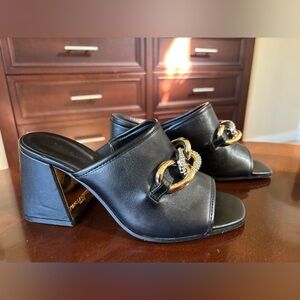 Karl Lagerfeld black chain link shoes sandals size 7.5